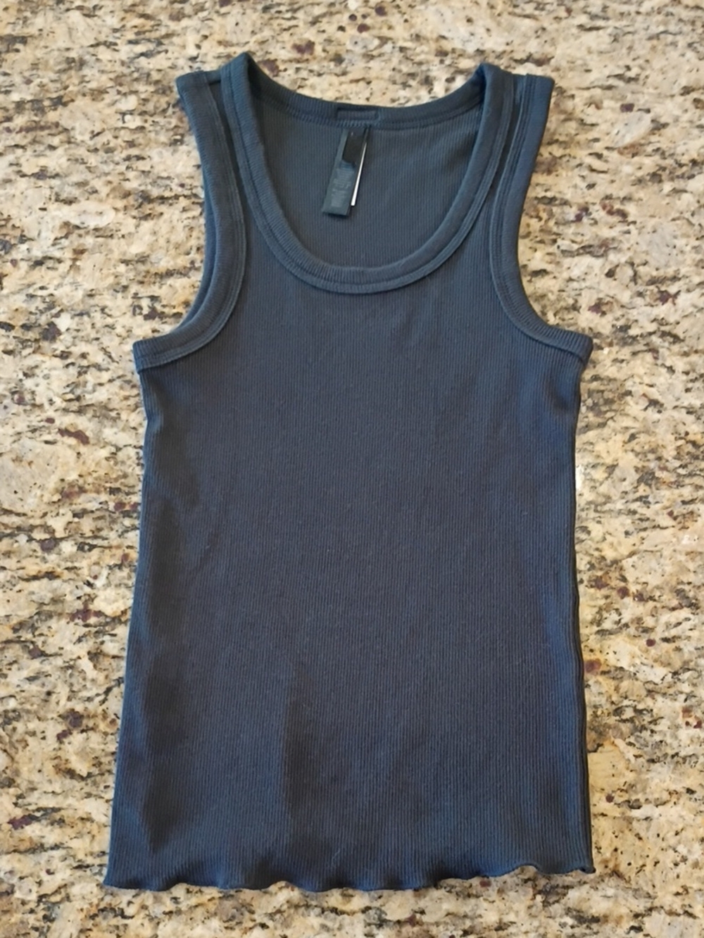 Skims Soot Color Ribbed Cotton Tank